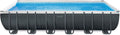 Intex Stahlrahmenpool, 732 x 366 x 132 cm, 31,81 L, Blau/Grau, Ultra Frame Rectangular Pool Set, 28362GN