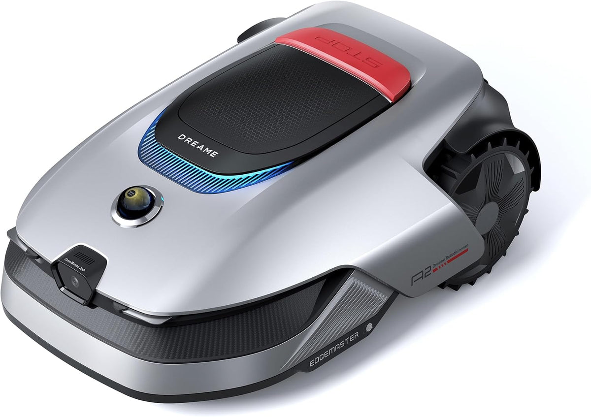 dreame Mähroboter, 3000 m, Silber/Schwarz/Rot, A2 ohne Begrenzungskabel, 360° 3D LiDAR + AI Vision, Auto-Begrenzungseinrichtung