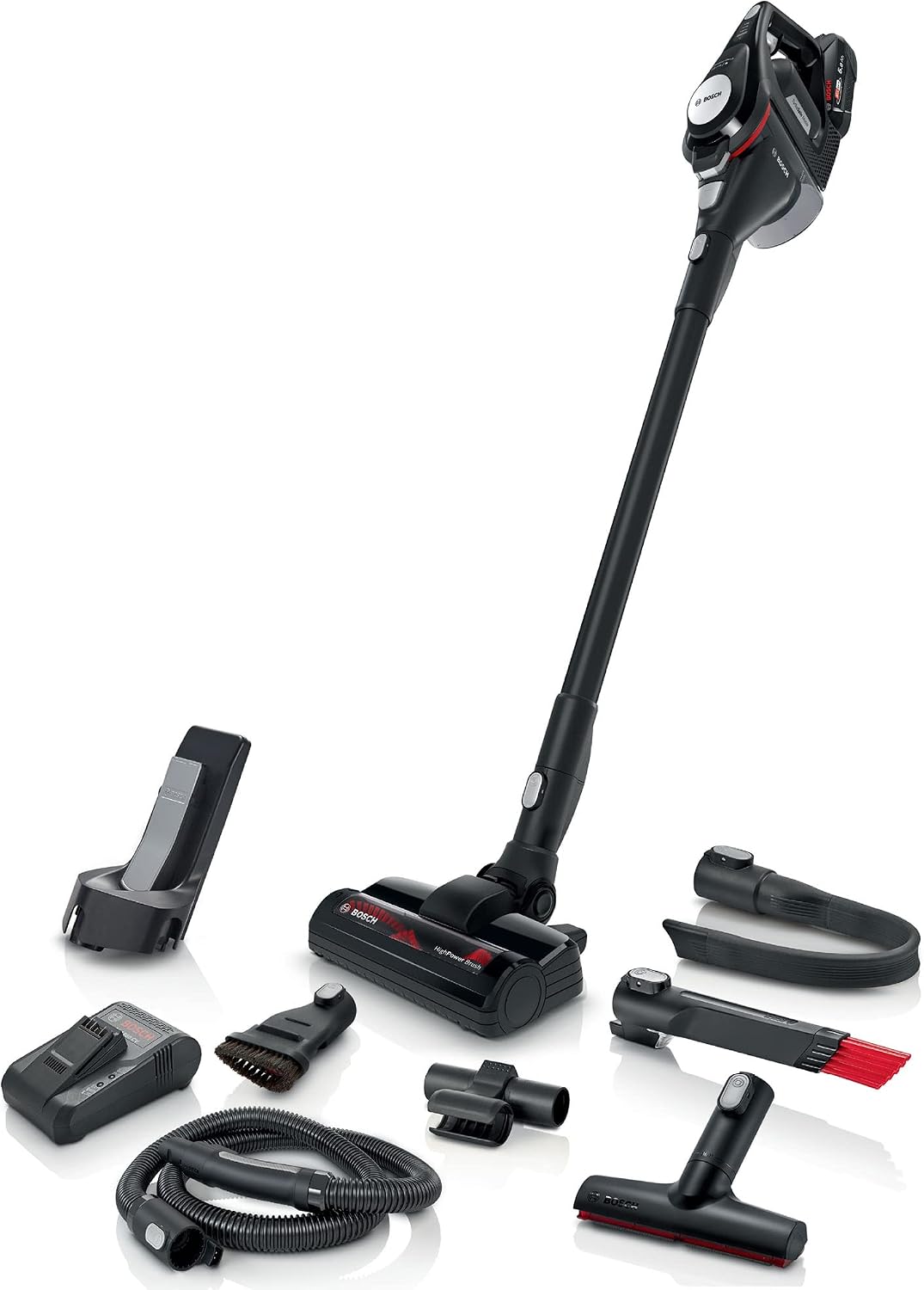 Bosch Staubsauger, schwarz, Akku- Unlimited Gen2 Serie 8 BSS825CARP, beutellos, bis 45 Min Laufzeit, austauschbarer Akku