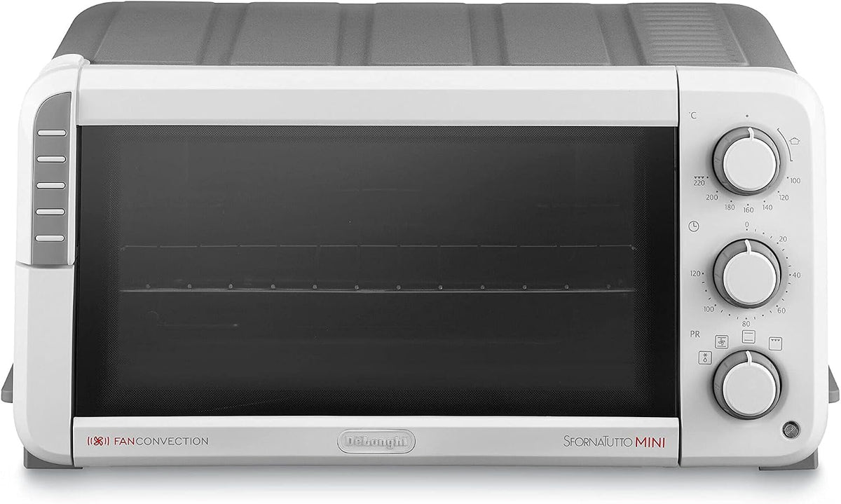 De'Longhi Backofen, 12 Liter, 1400 W, Weiß/Schwarz, DE EO12512.WG Sfornatutto Mini, Kunststoff