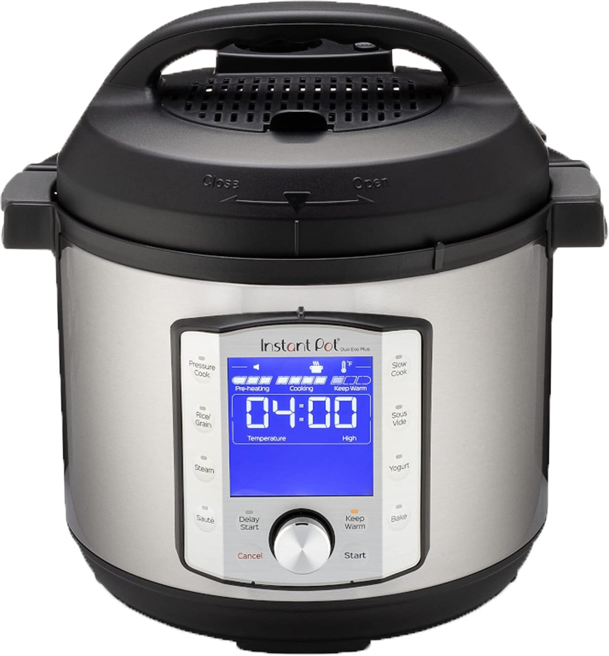 Instant Pot Kochfeld, 7.6 L, Schwarz/Silber, DUO EVO PLUS Elektro-Schnellkochtopf. 10 Funktionen in 1:, Slow Kocher