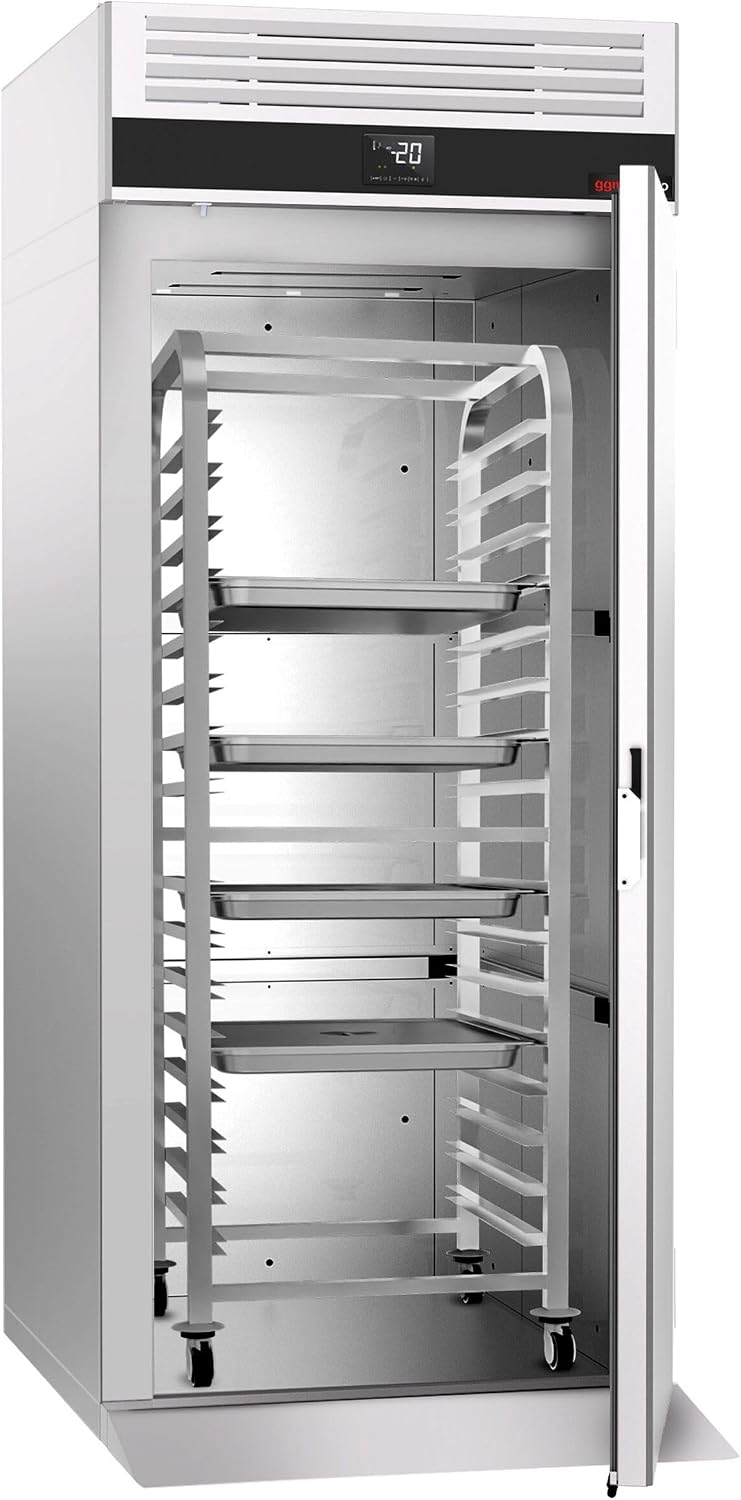 GGM Gastro Kühlschrank, 700 Liter, Silber, EinfahrTief Edelstahl PREMIUM - GN 2/1 - GN 1/1 - EN