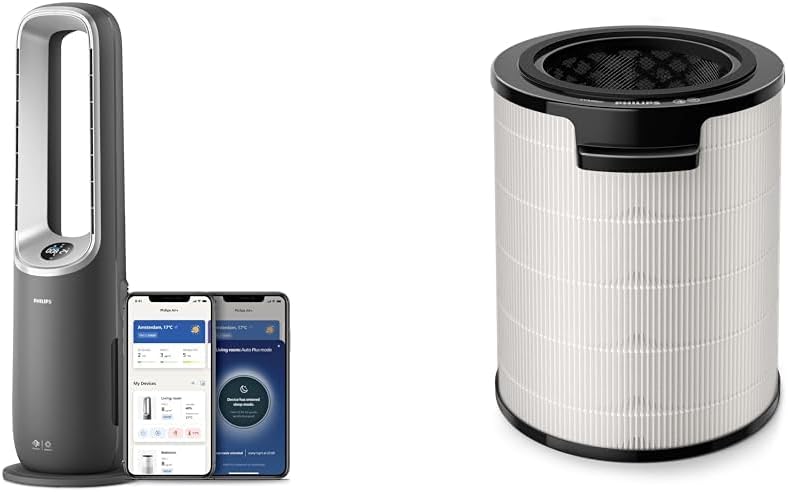 Philips Domestic Appliances Dunstabzugshaube, Grau/Weiß, Air Performer 3-in-1: Luftreiniger, Heiz- und Kühlgebläse & erter 3-in-1-Filter
