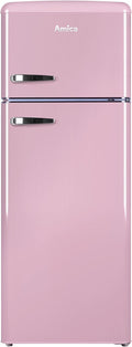 Amica Kühlschrank, 144 cm, 55 cm, 62 cm, Rosa, KGC 15636 P Retro Kühl-/Gefrierkombination / Cupcake Pink /