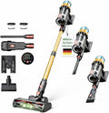 Avaloy Stabstaubsauger, 650 W, Gold/Schwarz, 45000Pa/ /80Min/300 qm Akkustaubsauger Kabellos, Milben Aufsatz, Akku Staubsauger Super Leise