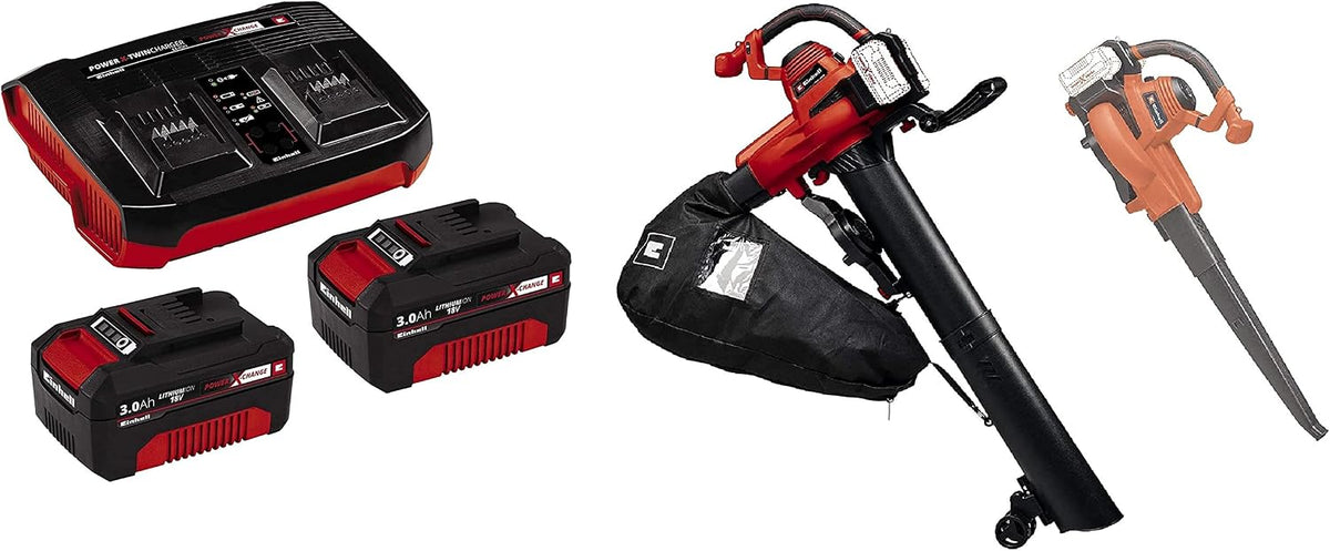 Einhell Laubsauger, 225 m, 18 V, 45 L, 3 Ah, Schwarz/Rot, Akku- GE-CL 36/230 Li E Power X-Change (Li-Ion, 230 km/h