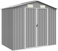 Gerätehaus vidaXL, 205x129x183 cm, Verzinkter Stahl, Grau, Ohne Boden Doppeltür Geräteschuppen Garten Schuppen