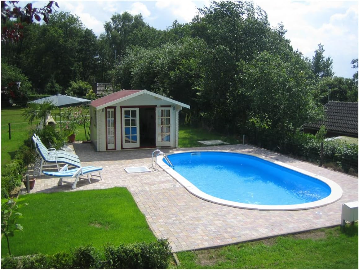 badelaune Stahlrahmenpool, 1,20m, 0,8 mm, 50m, Blau/Weiß, Stahlwandbecken Pool Oval Ovalformbecken 4, 50x2, Tiefe Folie Blau