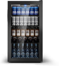 Airfish Mini-Kühlschrank, 95 L, Schwarz, Getränkekühlschrank mit Glasfront für 130 Dosen, mit verstellbaren Regalen für Bier