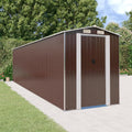 Gecheer Gerätehaus, 192x772x223 cm, Dunkelbraun, Geräteschuppen Metall Gartenhaus Gartenschuppen