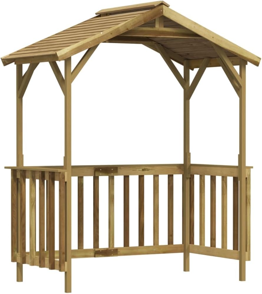 vidaXL Pavillon, 163,5x93x210 cm, Kiefernholz, grün imprägniert, Braun, Kiefernholz Imprägniert Grill Grillzelt Grillhütte Grill