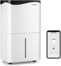 FANTASK Luftentfeuchter, ≦46 dB, 50 L, 5 L, ABS, Weiß/Schwarz, 4 Modi Bautrockner /Tag mit 24H Timer, Smart mit LED-Anzige & Ventilator