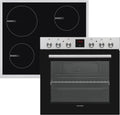 TELEFUNKEN Backofen, 78 Liter, 60 cm, Schwarz/Silber, Einbauherd-Set, Elektro-Herd-Kochfeld-Kombination, Mit Induktionskochfeld (4 Zonen)