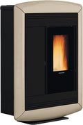 La Nordica Kaminofen, 10,2 kW, Beige/Schwarz, Extraflame Pelletofen Souvenir Lux Evo, Grau, Heizt bis zu 2 Räume