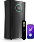 Klarstein Luftentfeuchter, 24 L, 36m, Schwarz, DryFy ProConnect - Wi-Fi App Steuerung, 24h Timer, 4 L Tank, Aktivkohlefilter