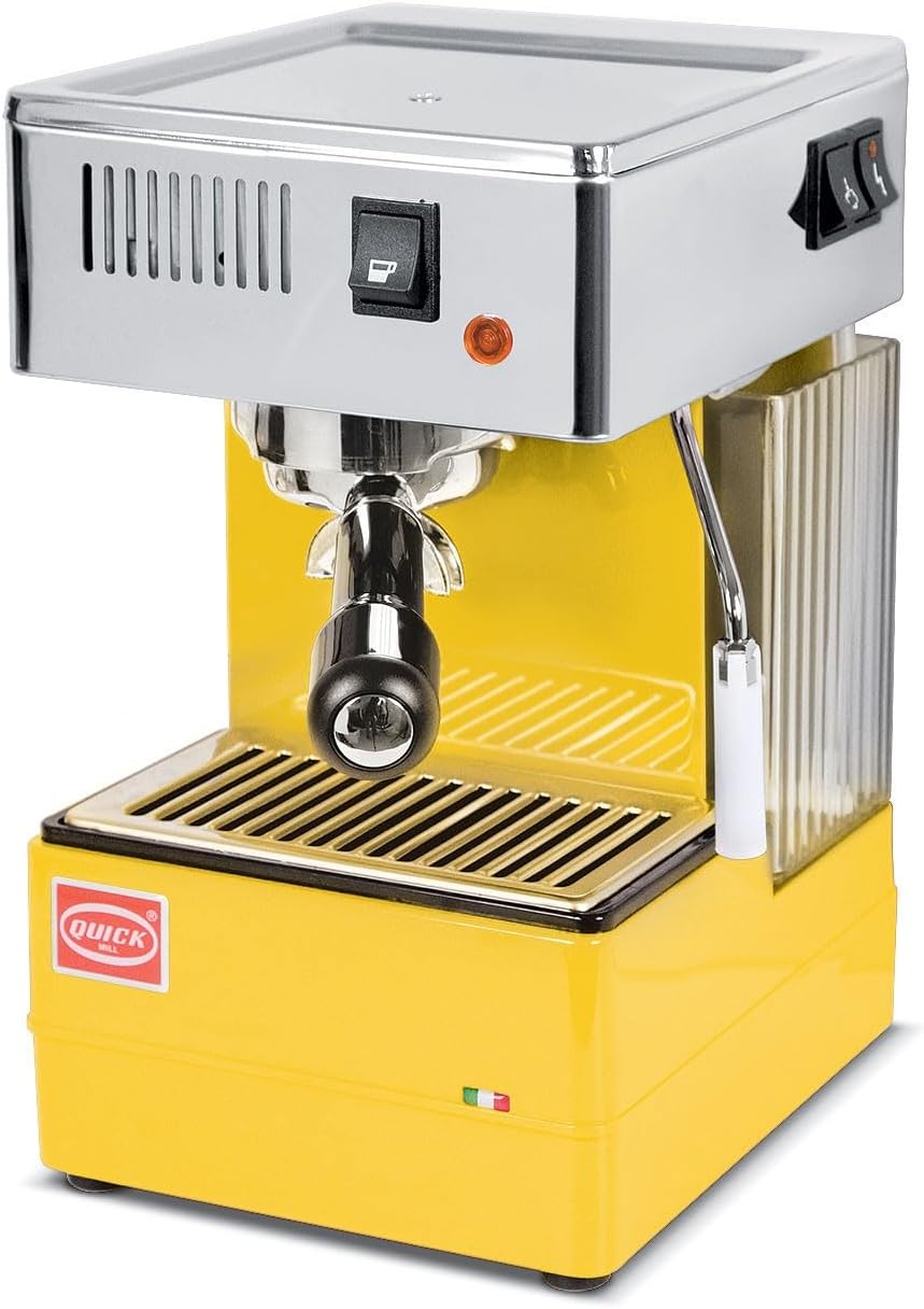 Quickmill Kaffeemaschine, Gelb/Silber, Quick Mill 0820 Espressomaschine Made in Italy (Gelb)