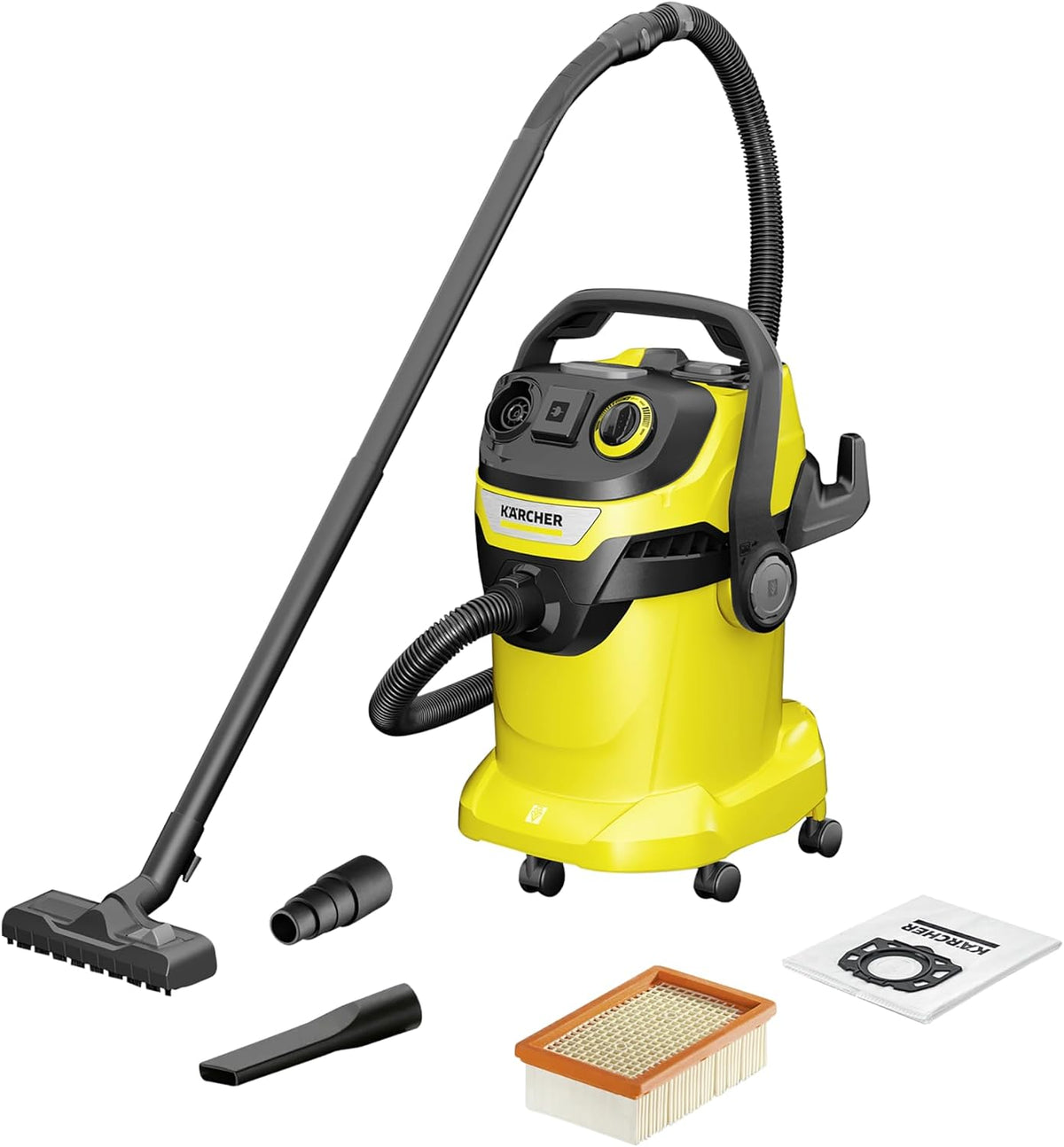 Karcher Nass-Trockensauger, 1.100 W, 2,2 m, 25 l, Gelb/Schwarz, Kärcher Nass-/Trockensauger WD 5 P V-25/5/22, inkl. Steckdose