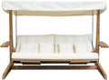 WESTMANN Hollywoodschaukeln, 260x139x195 cm, Beige, Hollywoodschaukel Luna 2600, Holzschaukel für bis zu 4 Personen inklusive Sonnenschutz