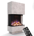 GLOW FIRE Elektrokamin, 85x150x39,8 cm, 1500 W, Beton/Schwarz, Kaminofen PR14 mit realistischem 3D E-Motion LED-Feuer