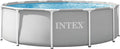 Intex Stahlrahmenpool, 366 x 99 cm, Grau/Weiß, Schwimmbecken Pool Ø Frame Pool Set Prism Rondo 26716