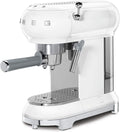 Smeg Kaffeemaschine, 1350 W, 1 l, Weiß, ECF01WHEU Manual Espresso -Maschine, Cappuccino -System, Thermoblock, Wassertank
