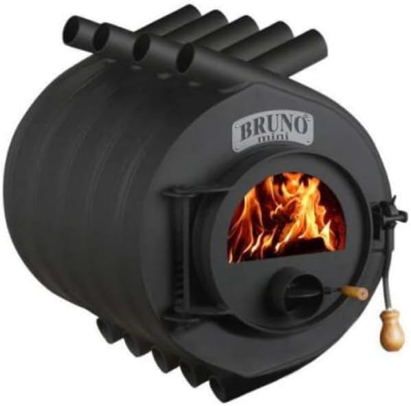 ThermoFlux Kaminofen, 12 kW, Schwarz, Werkstattofen BRUNO® Mini III, Warmluftofen
