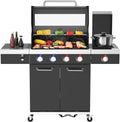 El Fuego Gasgrill, Schwarz/Silber, ® 'KINGSTON', 4 + 1 Brenner, Infrarotbrenner, inkl. 2 Hochleistungsbrenner, LED-Beleuchtung
