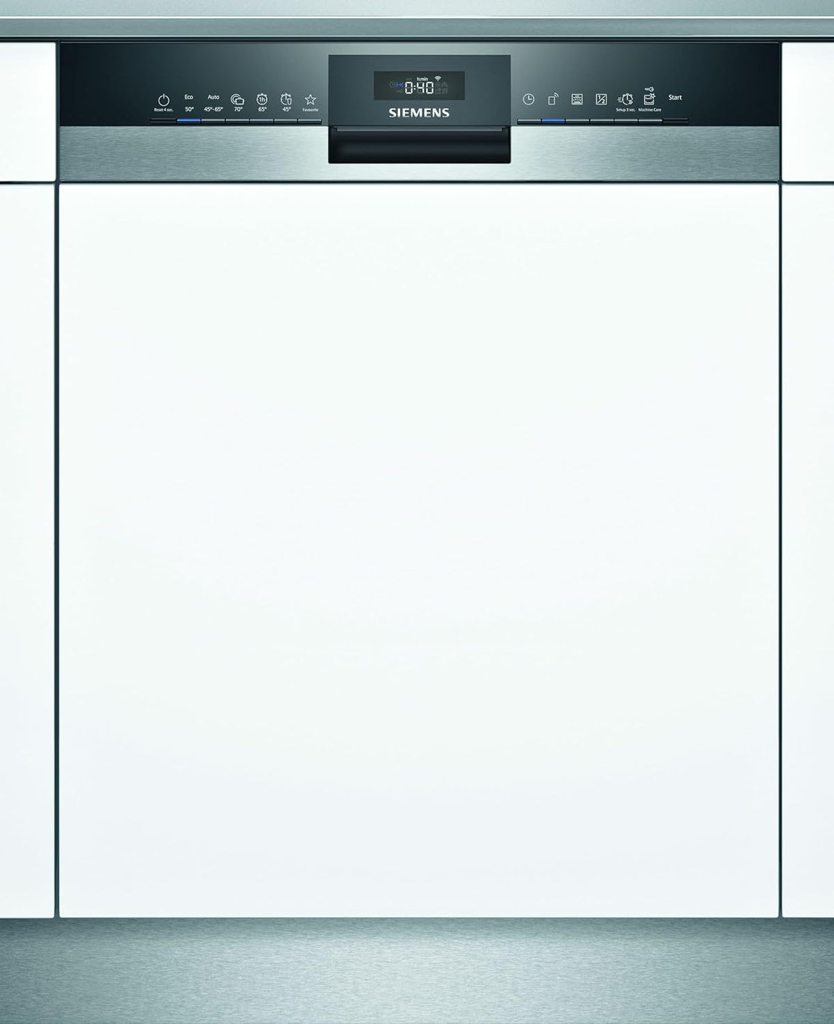 SIEMENS Geschirrspüler, 60 cm, Weiß/Edelstahl, SN53ES14VE iQ300, teilintegrierte Spülmaschine mit Besteckschublade