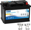 Exide Autobatterien, 56 Ah, 12 V, Schwarz, Equipment Gel Batterie ES 650 inkl. Polklemmen Boot Solar