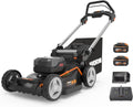 WORX Rasenmäher, 46 cm, 40 V, Schwarz/Silber/Orange, WG748E NITRO Akku- (2x20 V) - leistungsstarke bürstenloser