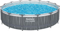 Bestway Stahlrahmenpool, 457 x 107 cm, Grau/Blau, Steel Pro Max 561HR-7 Aufstellpool