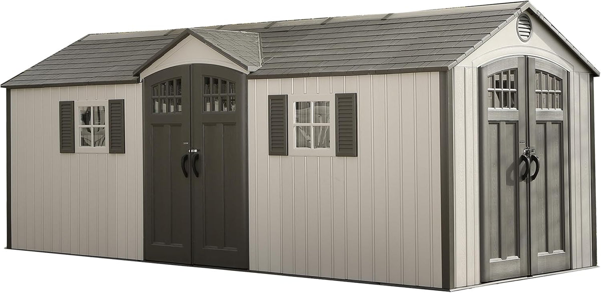 Gerätehaus LIFETIME, 244x605x244 cm, Grau, Gartenhaus & Makro, Kunststoff Gartenschuppen & Geräteschuppen