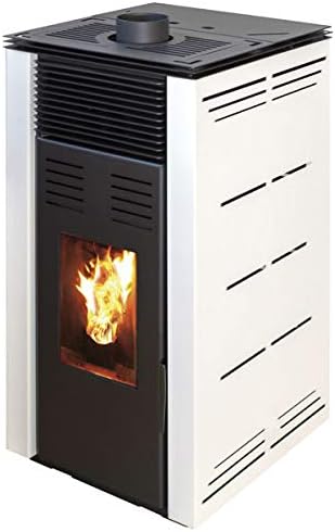MAESTRO FERRETERO Pelletheizungen, 8 kW, Schwarz/Weiß, JOIMA - Pelletofen ohne Strom Natur Style Modell (Weiß)