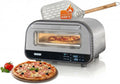 Unold Pizzaofen, Silber/Schwarz, Luigi elektrisch 450 °C mit Pizzastein & Pizzaschieber, Digitaler für knusprige Pizza in 2 M