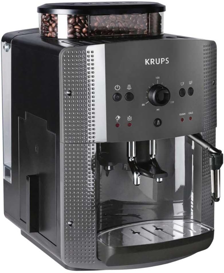 KRUPS Kaffeevollautomat, 1.450 W, 1,7 l, Schwarz/Silber, Espressomaschine EA810B, Farbe Schwarz, freistehend, integriertes Mahlwerk