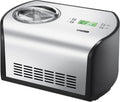 Unold Eismaschine, 135 W, 220–240 V~, 50 Hz, Maße: ca. 40 x 26 x 22 cm, 1,2 Liter, Schwarz/Edelstahl