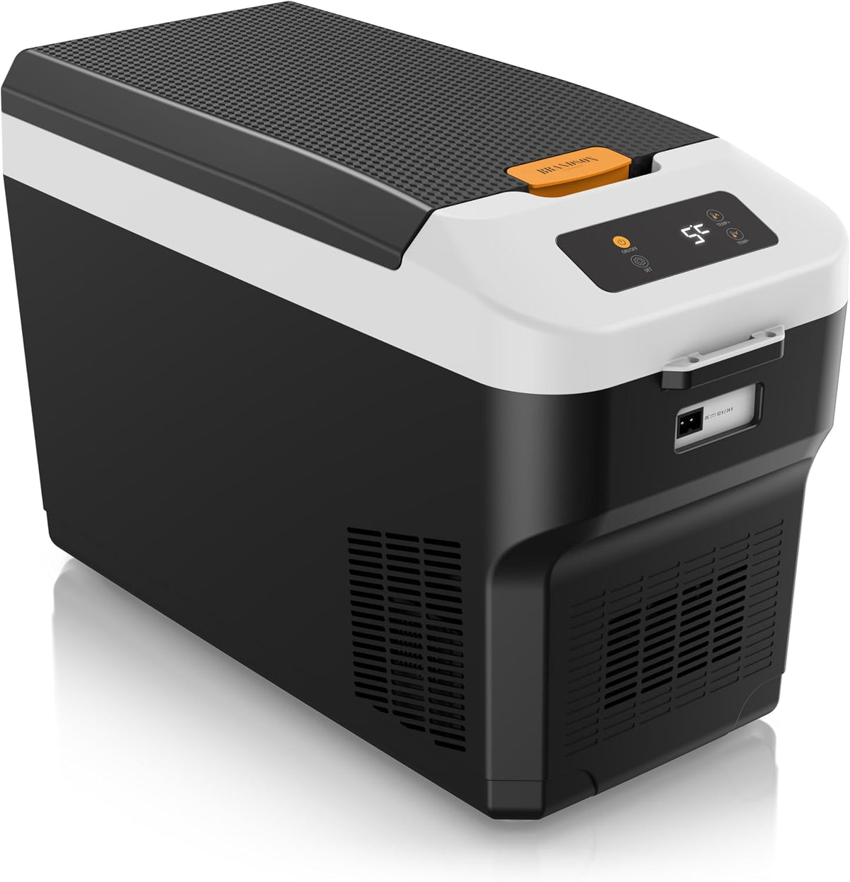 Brandson Kompressor, 27 L, 24 V, 230v, 12v, Schwarz/Weiß, Kühlbox elektrisch - - mit, - zwei Fächer, starke Kühlleistung