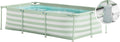 Swim Essentials Stahlrahmenpool, 260x160x65 cm, Grün/Weiß, Gestreift Aufstellpool inkl. Zubehör