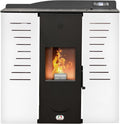 STUFE A PELLET ITALIA Öfen, 25 KW, 180m, 24M, Schwarz/Weiß, Hydro- für Heizung und Warmwasser Effizienz 90% Heizt ²
