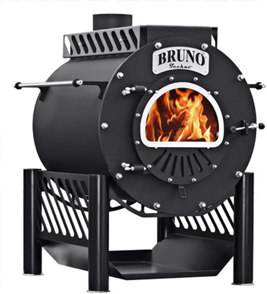 BRUNO Kaminofen, 9 kW, Schwarz, Werkstattofen Techno Mini