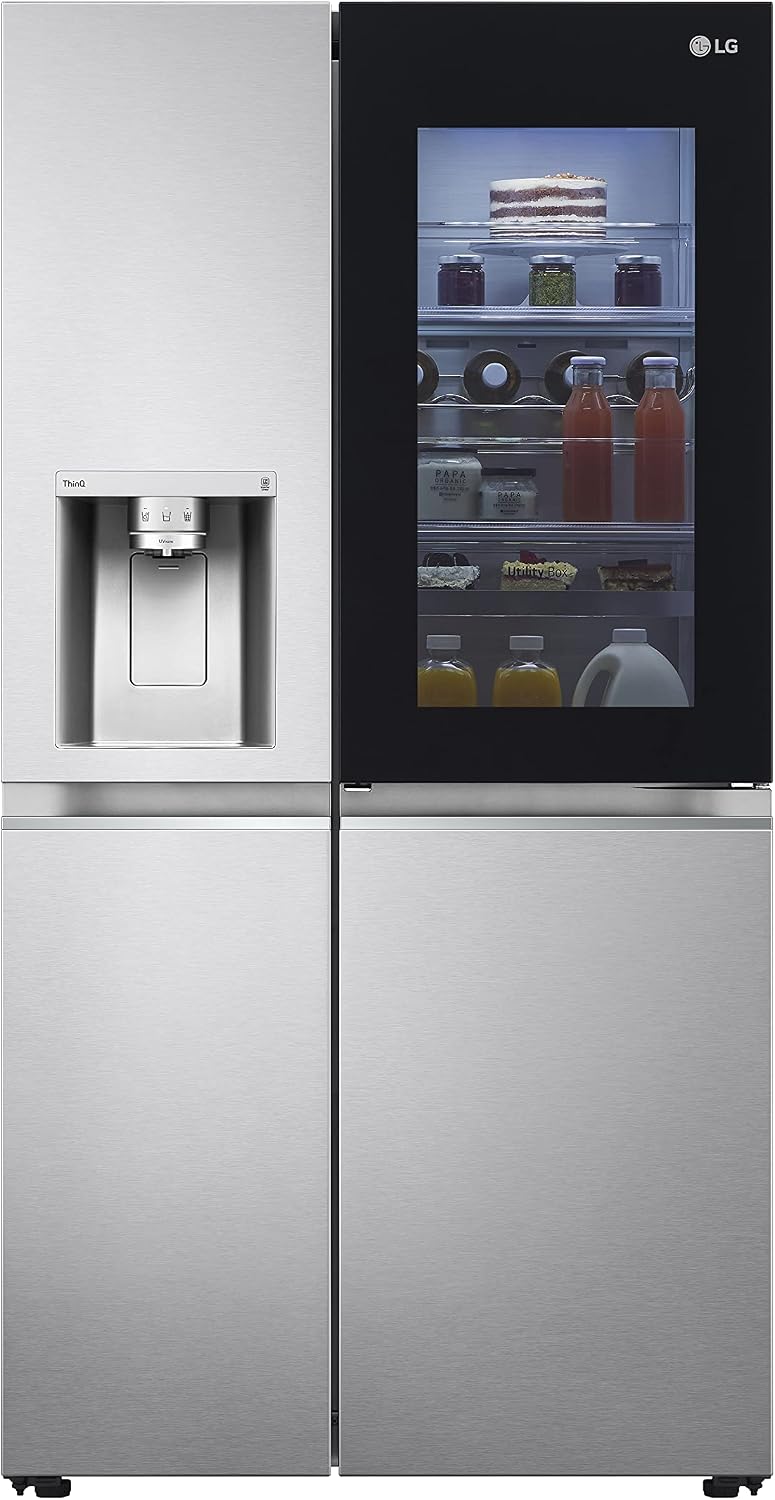 gsxv81mcle InstaView Side by Side Side-by-Side-Kühlschrank, 635 L, Silber, LG Electronics -by-, Door-in-Door, Brushed Steel