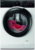 AEG Waschmaschine, 8 kg, Weiß/Schwarz, Serie 6000 ProSense: Mengenautomatik für automatische, Startzeitvorwahl