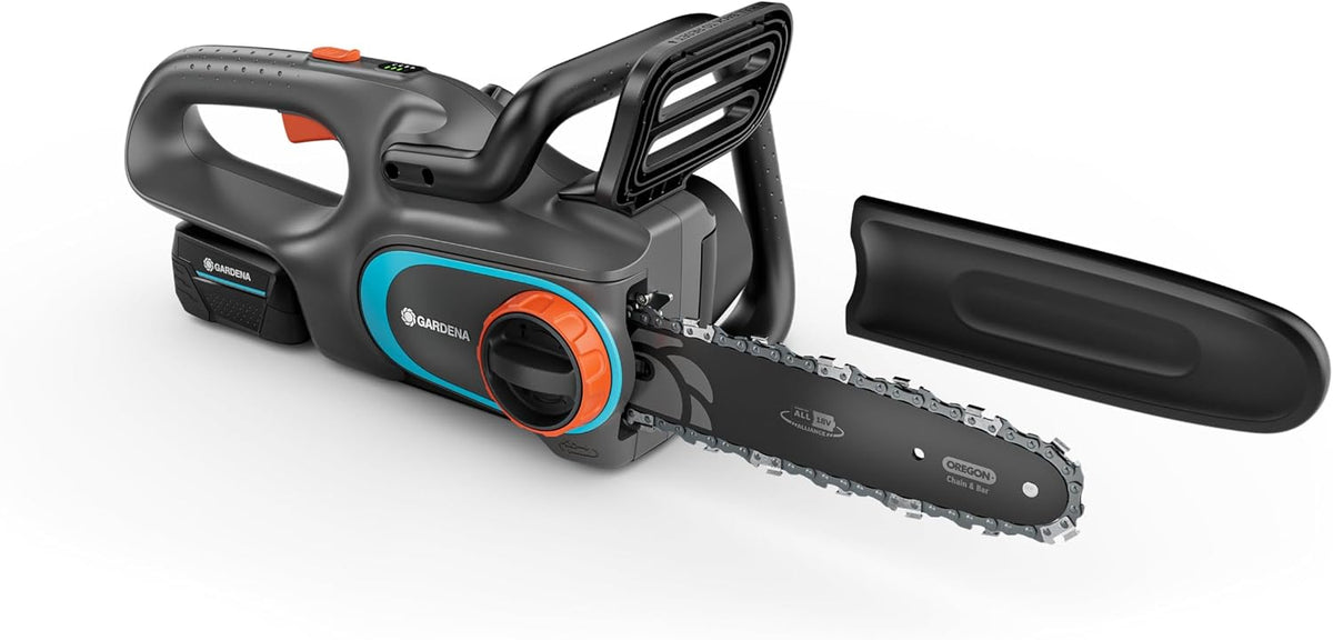 Gardena Kettensäge, 18 V, Schwarz/Orange/Blau, Akku- PowerSaw 250/ Ready-To-Use