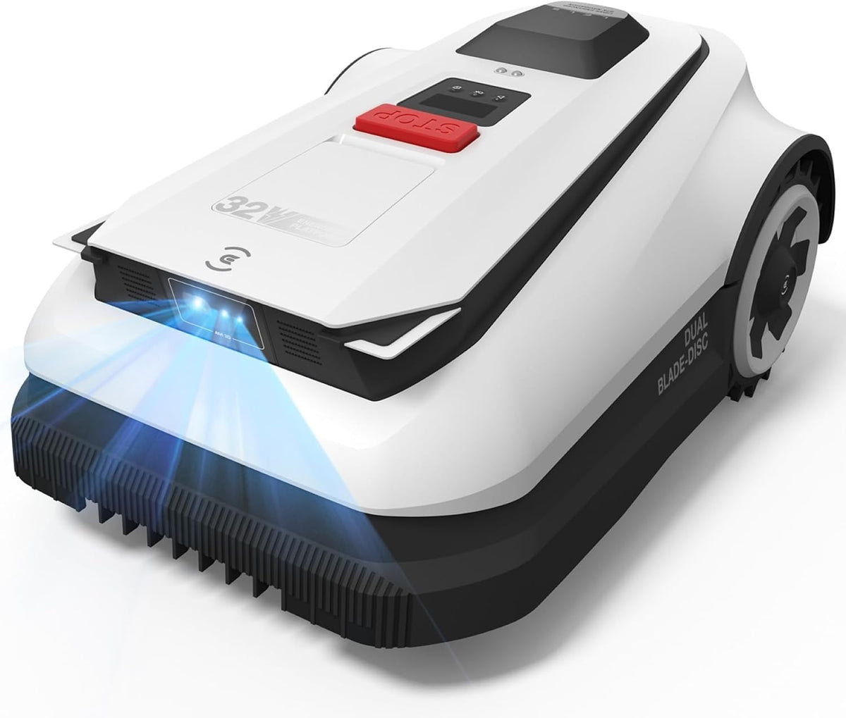 ECOVACS Mähroboter, 330 mm, 1600m, 100 W, Weiß/Schwarz, Goat A1600 RTK ohne Begrenzungskabel, Schnittbreite, LiDAR-unterstützte RTK+Vision Navigation