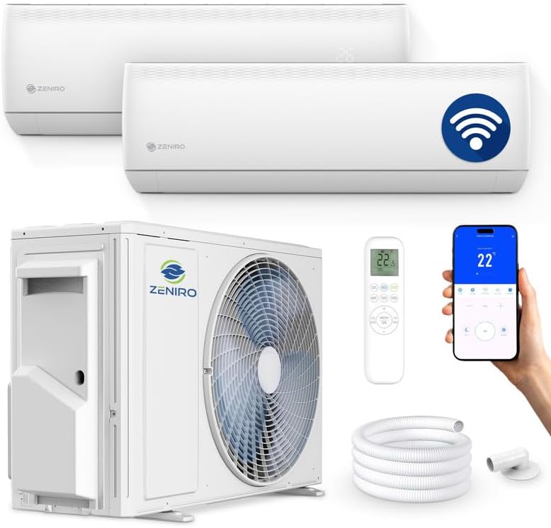 Zeniro Split-Klimaanlage, 2,6 kW, 5,3 kW, Weiß, Multisplit Klimaanlage 2 Innengeräte Set ( + ) Klimagerät