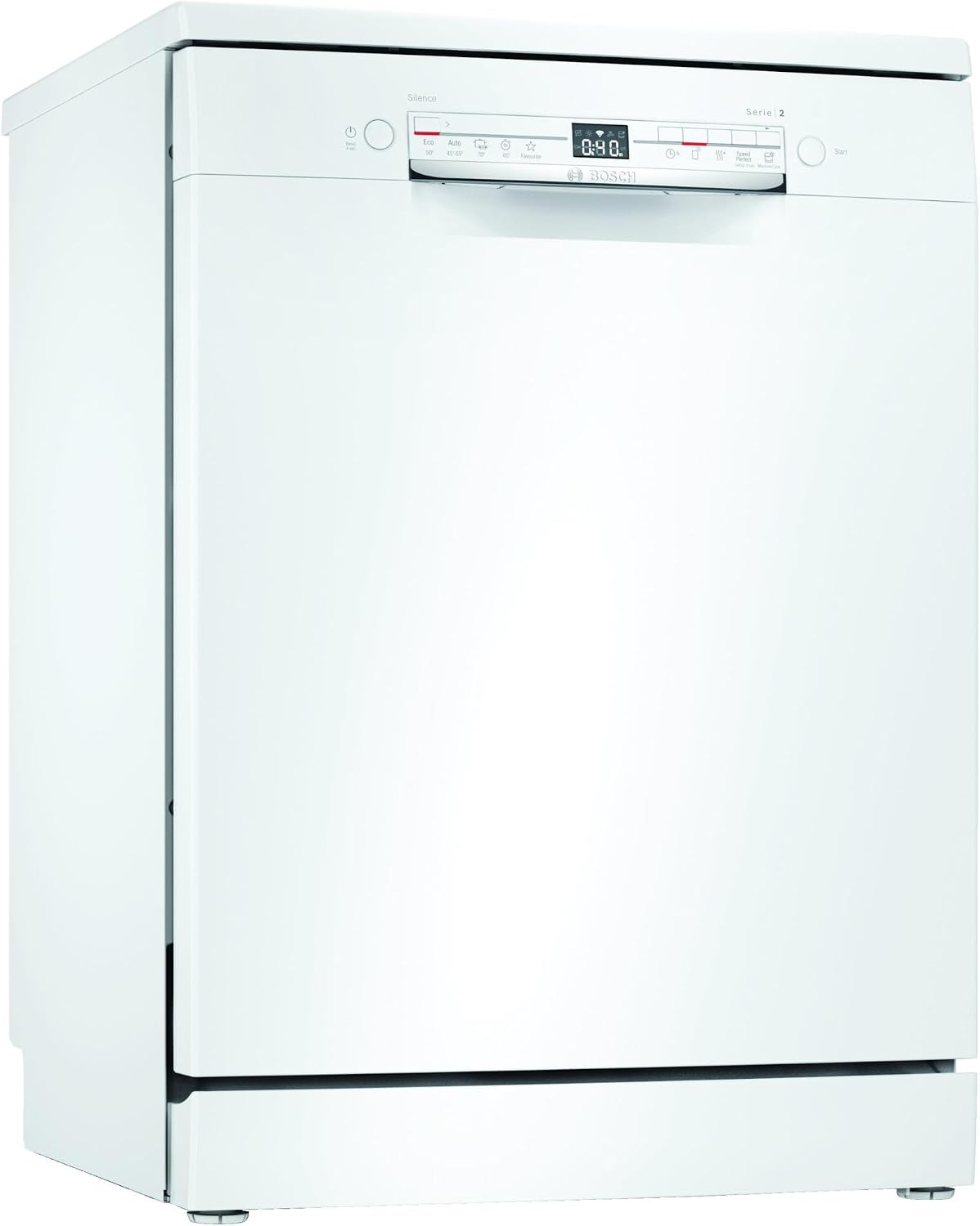 Bosch Geschirrspüler, 60 cm, Weiß, SMS2ITW33E Serie 2 freistehend, 92 kWh pro 100 Zyklen, 12 MGD, Silence, Extra Trocknen