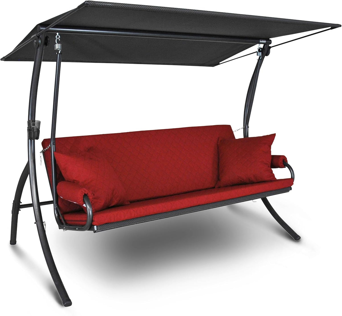 ANGERER Bett, Schwarz/Rot, Hollywoodschaukel Elegance Joy - Gartenschaukel Made in, Liegen und Entspannen - inklusive -Funktion - einfache