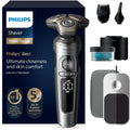 Philips Elektrorasierer, Chrom/Schwarz, Rasierer S9000 Prestige - Elektrischer Nass- und, glänzendes Chrom, Lift & Cut-Rasiersystem