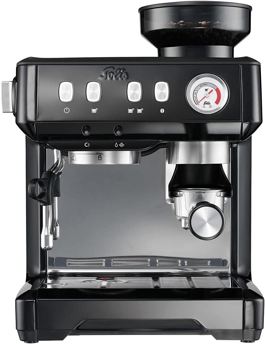Solis Kaffeemaschine, 51 mm, Schwarz, Espressomaschine Grind & Infuse Compact 1018