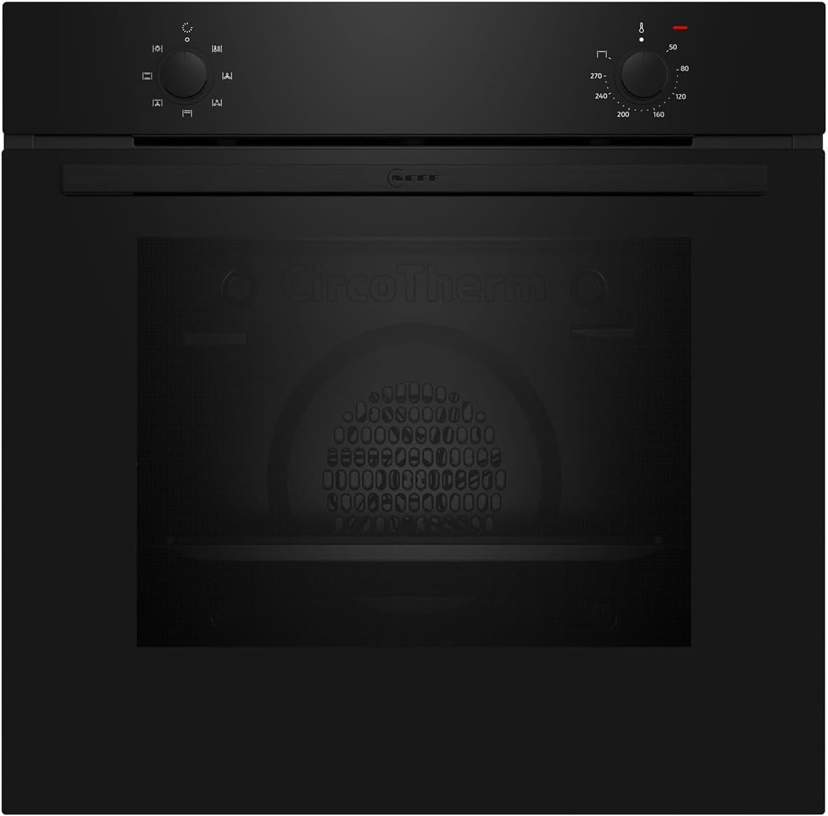 Neff Backofen, 60 x 60 cm, Schwarz, B1DCA0AK0, Einbau- integrierbar, 5 Beheizungsarten, 3D Heißluft, CircoTherm